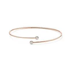 Tiffany & Co. Elsa Peretti® Diamond Hoop single-row bangle in 18k rose gold with diamonds. | ^ Bracelets|Rose Gold Jewelry