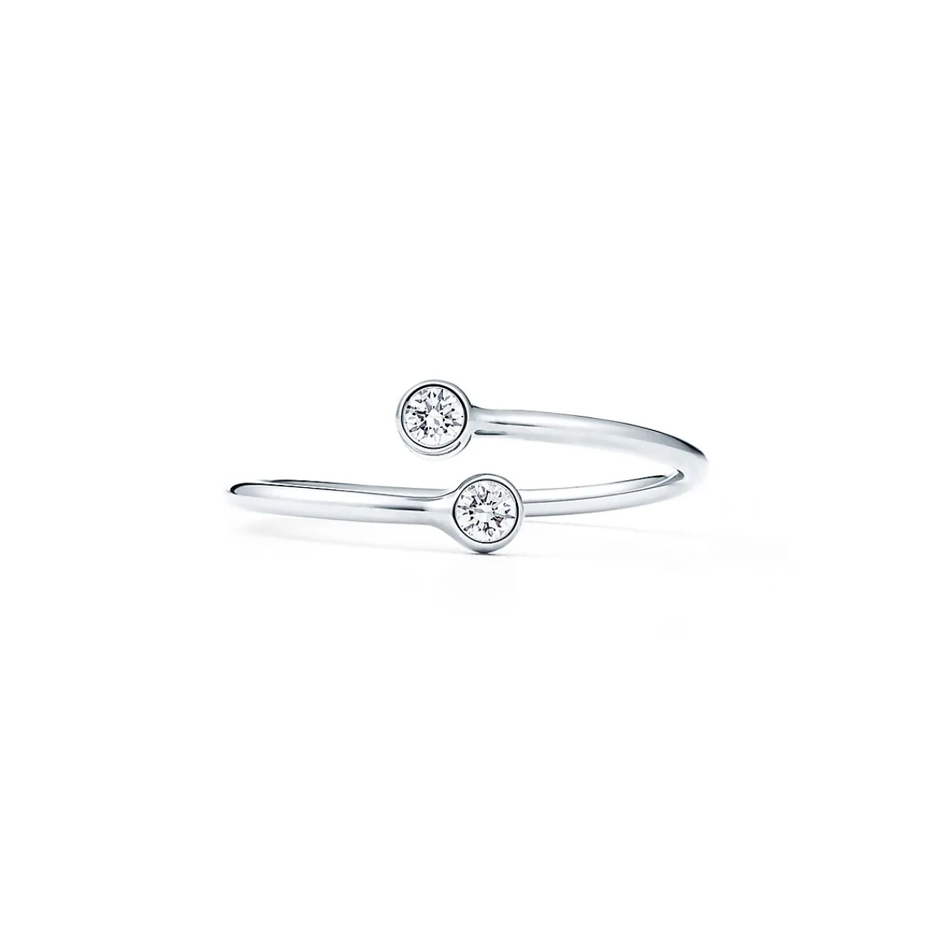 Tiffany & Co. Elsa Peretti® Diamond Hoop ring in platinum with diamonds. | ^ Rings|Dainty Jewelry