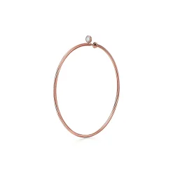 Tiffany & Co. Elsa Peretti® Diamond Hoop earrings in 18k rose gold with diamonds, medium. | ^ Earrings|Hoop Earrings