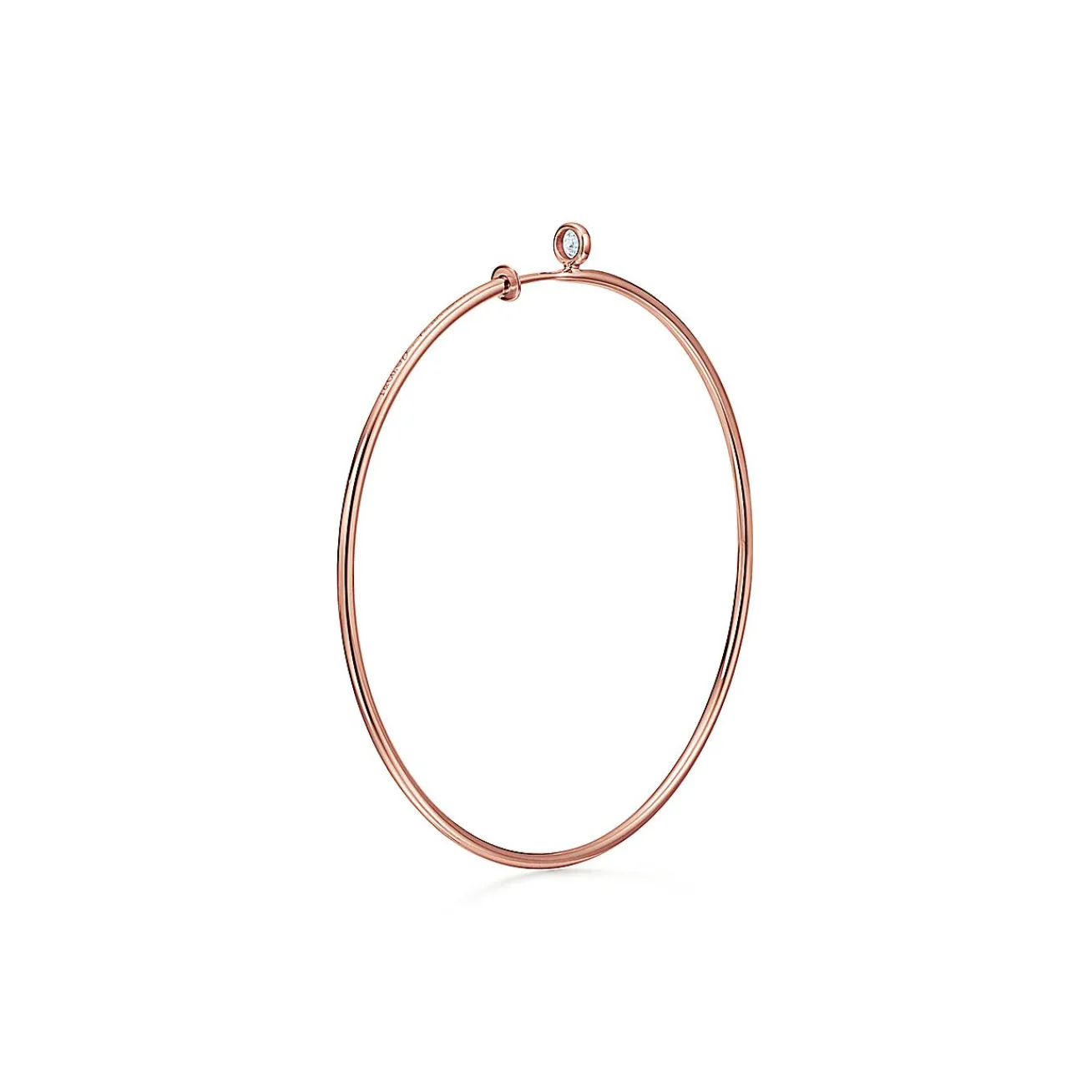 Tiffany & Co. Elsa Peretti® Diamond Hoop earrings in 18k rose gold with diamonds, medium. | ^ Earrings|Hoop Earrings