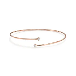 Tiffany & Co. Elsa Peretti® Diamond Hoop single-row bangle in 18k rose gold with diamonds. | ^ Bracelets|Rose Gold Jewelry