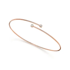 Tiffany & Co. Elsa Peretti® Diamond Hoop single-row bangle in 18k rose gold with diamonds. | ^ Bracelets|Rose Gold Jewelry