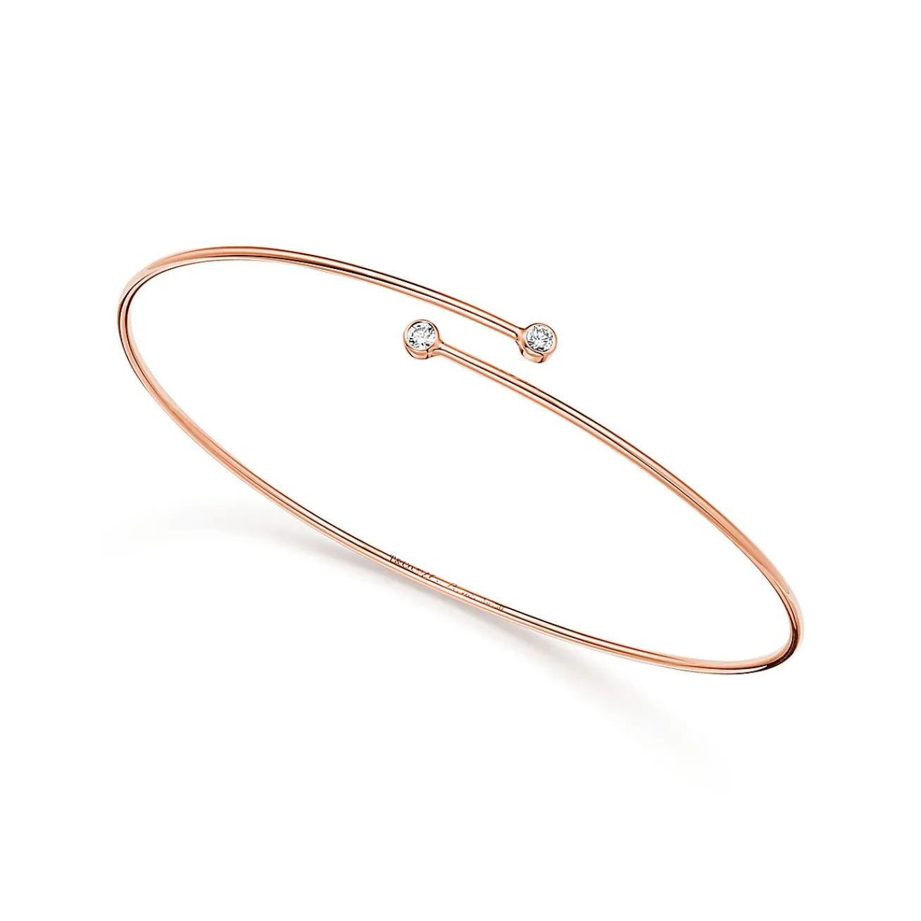 Tiffany & Co. Elsa Peretti® Diamond Hoop single-row bangle in 18k rose gold with diamonds. | ^ Bracelets|Rose Gold Jewelry