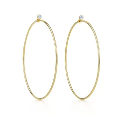 Tiffany & Co. Elsa Peretti® Diamond Hoop earrings in 18k gold with diamonds, large. | ^ Hoop Earrings|Gold Jewelry