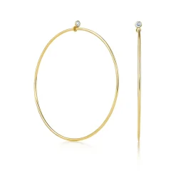Tiffany & Co. Elsa Peretti® Diamond Hoop earrings in 18k gold with diamonds, large. | ^ Hoop Earrings|Gold Jewelry