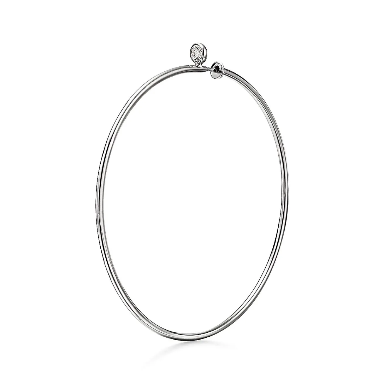 Tiffany & Co. Elsa Peretti® Diamond Hoop earrings in sterling silver with diamonds, large. | ^ Earrings|Hoop Earrings