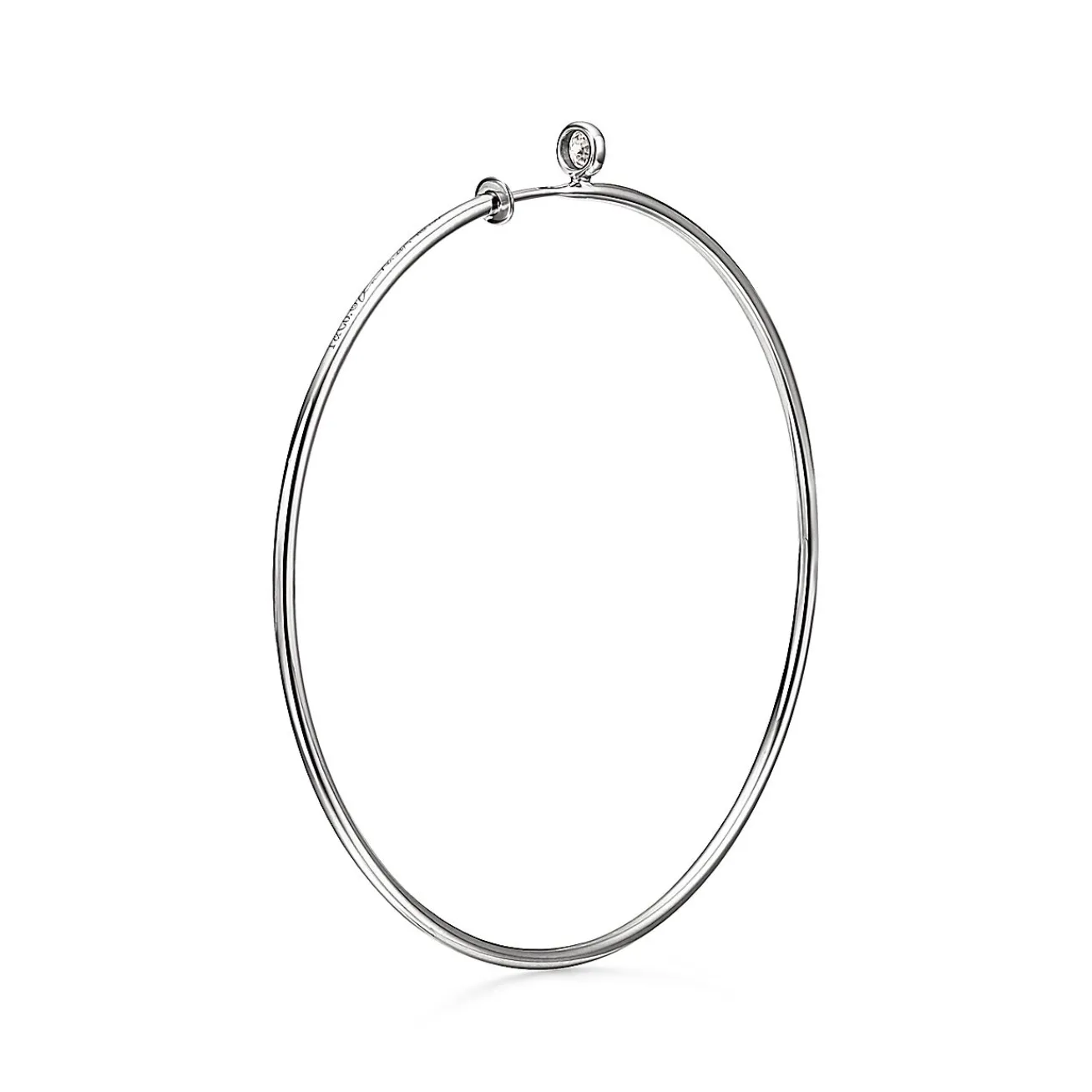 Tiffany & Co. Elsa Peretti® Diamond Hoop earrings in sterling silver with diamonds, large. | ^ Earrings|Hoop Earrings