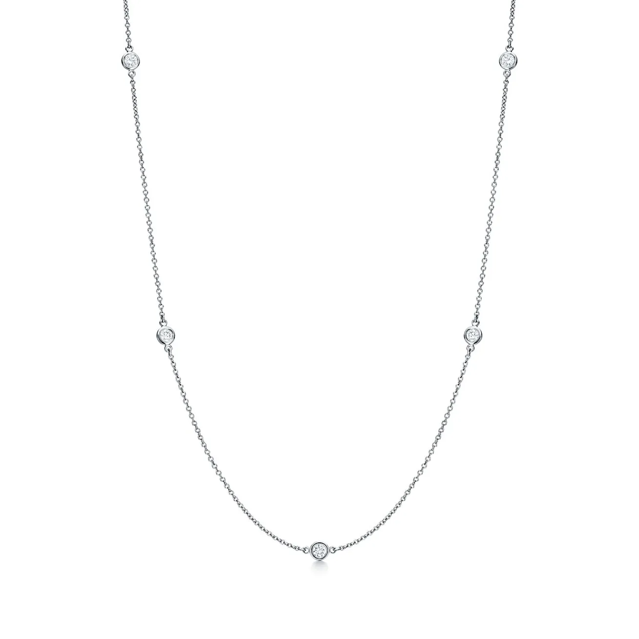 Tiffany & Co. Elsa Peretti® Diamonds by the Yard® necklace in platinum. | ^ Necklaces & Pendants|Platinum Jewelry