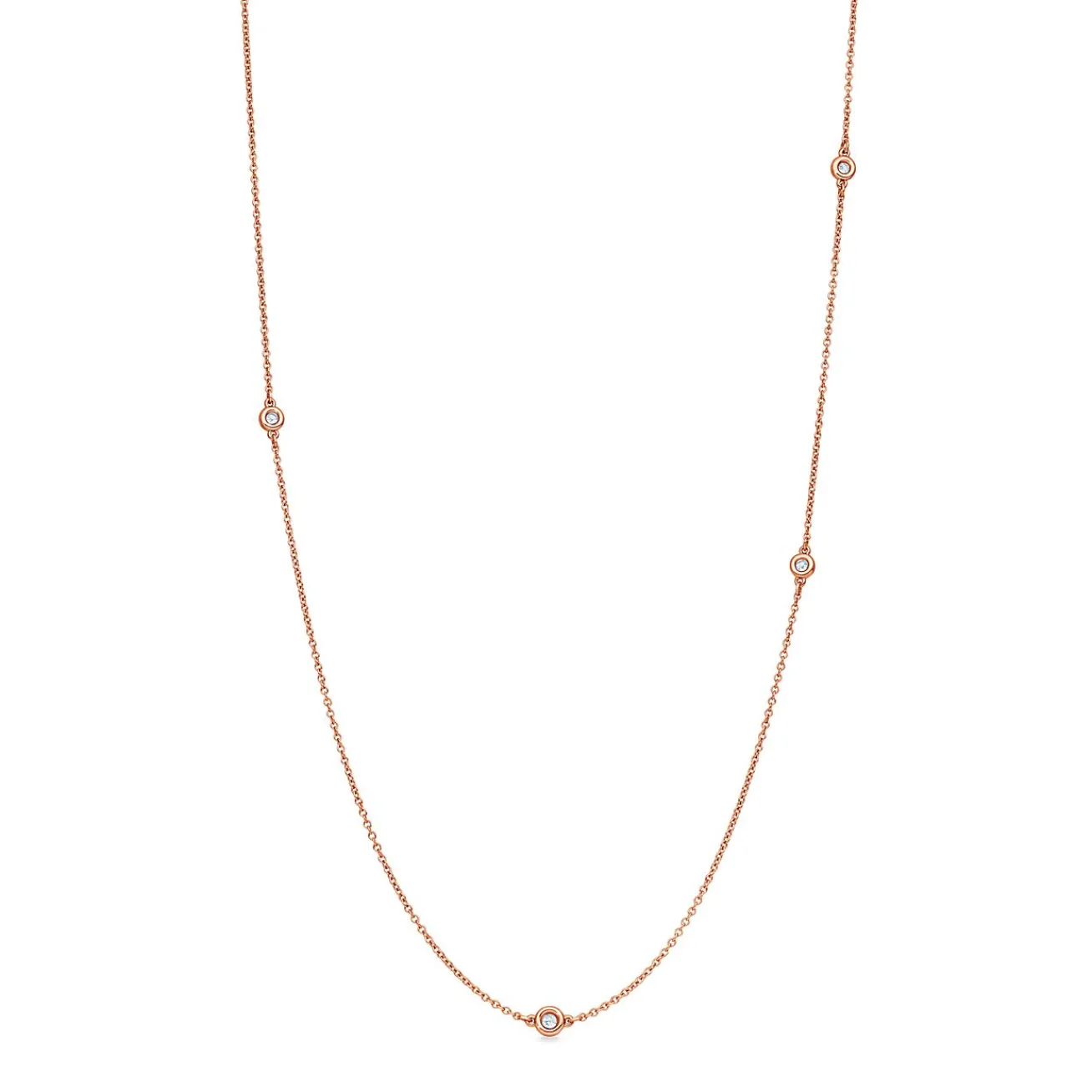 Tiffany & Co. Elsa Peretti® Diamonds by the Yard® sprinkle necklace in 18k rose gold. | ^ Necklaces & Pendants|Rose Gold Jewelry