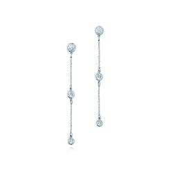 Tiffany & Co. Elsa Peretti® Diamonds by the Yard® drop earrings in platinum. | ^ Earrings|Platinum Jewelry