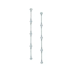 Tiffany & Co. Elsa Peretti® Diamonds by the Yard® drop earrings in platinum. | ^ Earrings|Platinum Jewelry