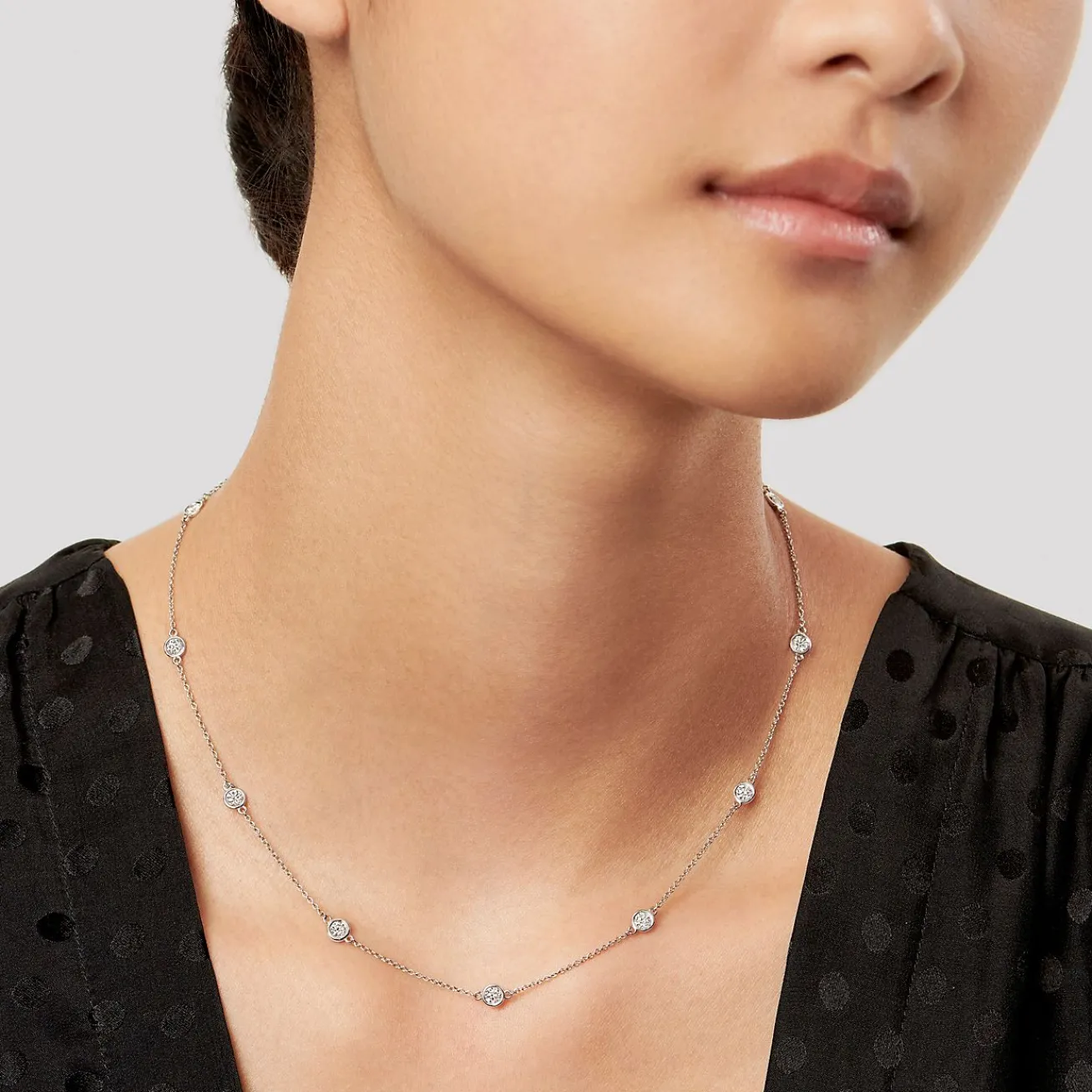Tiffany & Co. Elsa Peretti® Diamonds by the Yard® necklace in platinum. | ^ Necklaces & Pendants|Platinum Jewelry