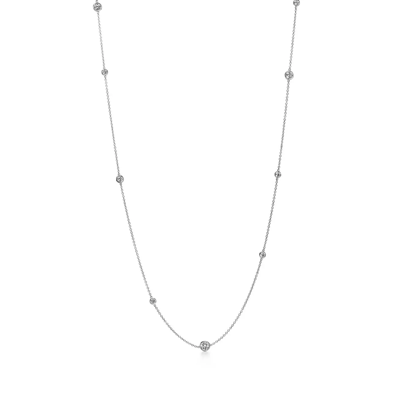 Tiffany & Co. Elsa Peretti® Diamonds by the Yard® Sprinkle Necklace in Platinum with Diamonds | ^ Necklaces & Pendants|Platinum Jewelry
