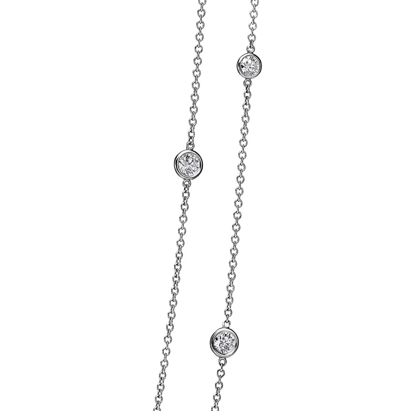 Tiffany & Co. Elsa Peretti® Diamonds by the Yard® Sprinkle Necklace in Platinum with Diamonds | ^ Necklaces & Pendants|Platinum Jewelry