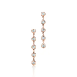 Tiffany & Co. Elsa Peretti® Diamonds by the Yard® drop earrings in rose gold with diamonds. | ^ Earrings|Rose Gold Jewelry
