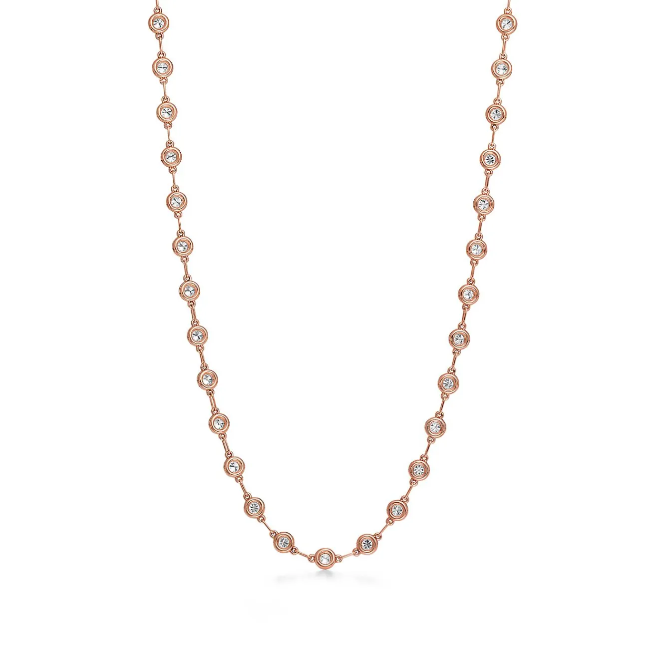 Tiffany & Co. Elsa Peretti® Diamonds by the Yard® continuous necklace in 18k rose gold. | ^ Necklaces & Pendants|Rose Gold Jewelry