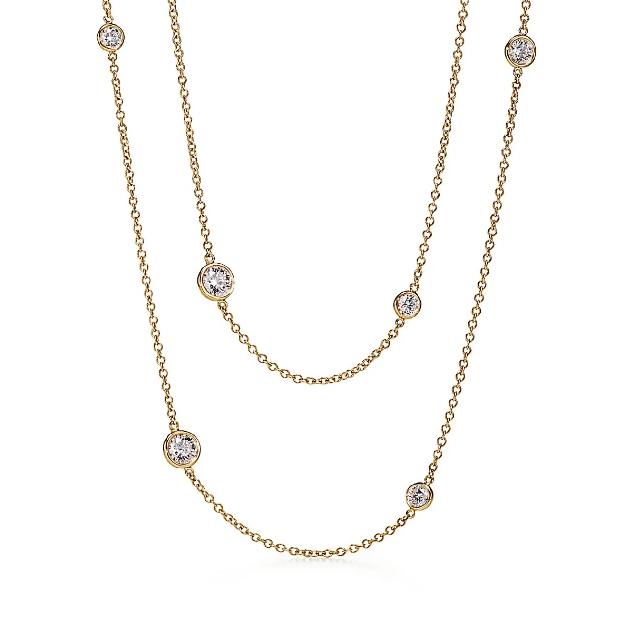 Tiffany & Co. Elsa Peretti® Diamonds by the Yard® Sprinkle Necklace in Gold with Diamonds | ^ Necklaces & Pendants|Gold Jewelry