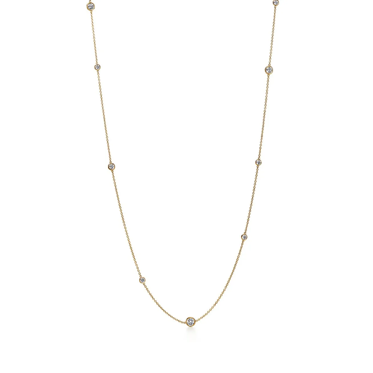 Tiffany & Co. Elsa Peretti® Diamonds by the Yard® Sprinkle Necklace in Gold with Diamonds | ^ Necklaces & Pendants|Gold Jewelry