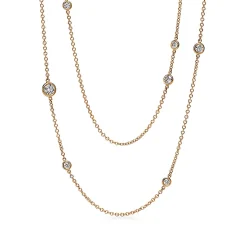 Tiffany & Co. Elsa Peretti® Diamonds by the Yard® Sprinkle Necklace in Gold with Diamonds | ^ Necklaces & Pendants|Gold Jewelry