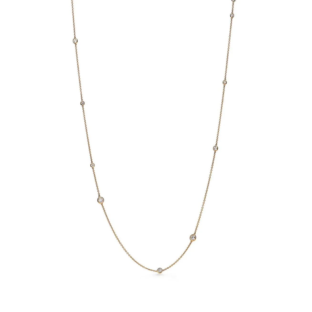Tiffany & Co. Elsa Peretti® Diamonds by the Yard® Sprinkle Necklace in Gold with Diamonds | ^ Necklaces & Pendants|Gold Jewelry