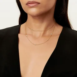 Tiffany & Co. Elsa Peretti® Diamonds by the Yard® Sprinkle Necklace in Gold with Diamonds | ^ Necklaces & Pendants|Gold Jewelry