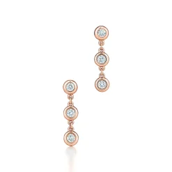 Tiffany & Co. Elsa Peretti® Diamonds by the Yard® drop earrings in 18k rose gold. | ^ Earrings|Rose Gold Jewelry