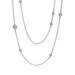 Tiffany & Co. Elsa Peretti® Diamonds by the Yard® Sprinkle Necklace in Platinum with Diamonds | ^ Necklaces & Pendants|Platinum Jewelry