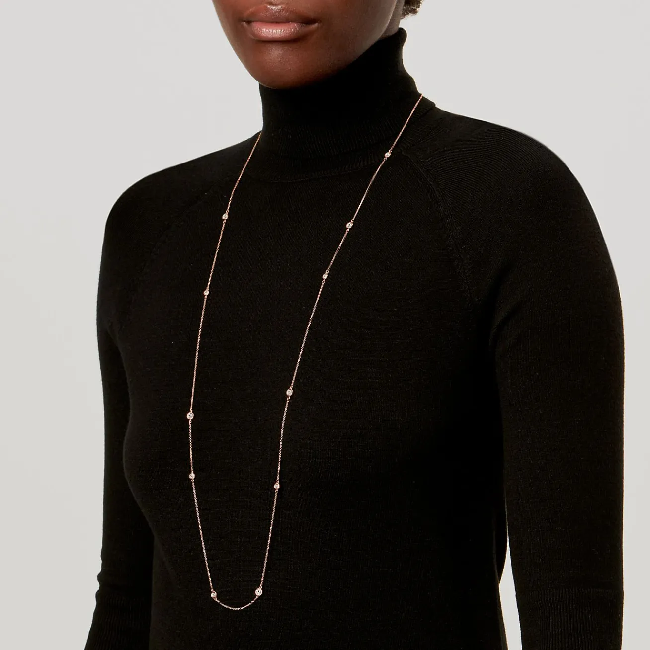 Tiffany & Co. Elsa Peretti® Diamonds by the Yard® sprinkle necklace in 18k rose gold | ^ Necklaces & Pendants|Rose Gold Jewelry