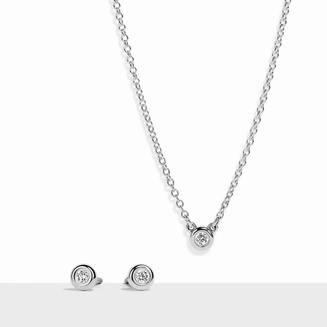 Tiffany & Co. Elsa Peretti® Diamonds by the Yard® Pendant and Earrings Set in Sterling Silver | ^ Sterling Silver Jewelry|Elsa Peretti®