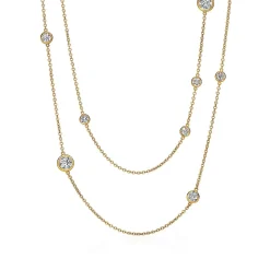 Tiffany & Co. Elsa Peretti® Diamonds by the Yard® Sprinkle Necklace in Gold with Diamonds | ^ Necklaces & Pendants|Gold Jewelry
