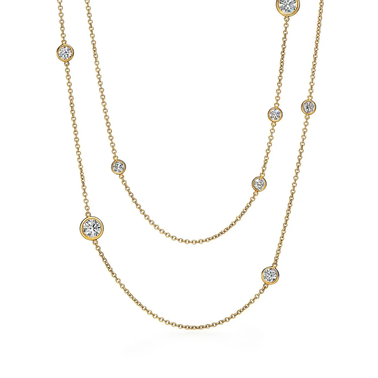 Tiffany & Co. Elsa Peretti® Diamonds by the Yard® Sprinkle Necklace in Gold with Diamonds | ^ Necklaces & Pendants|Gold Jewelry