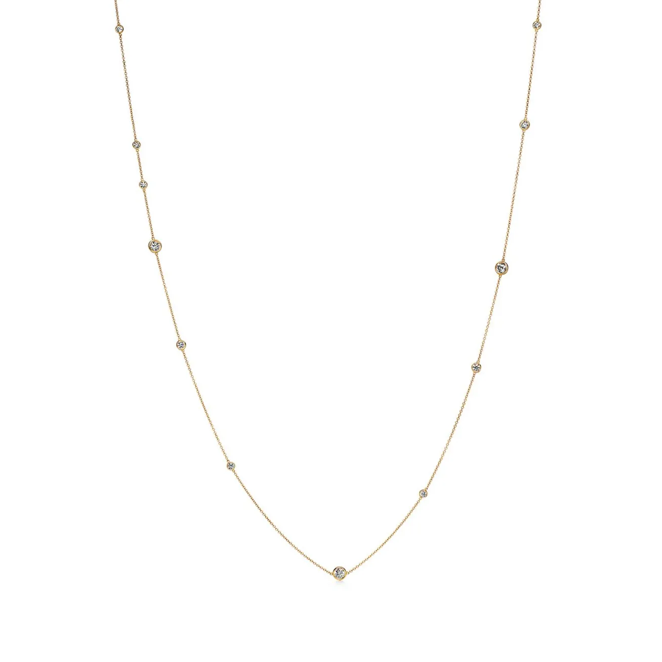 Tiffany & Co. Elsa Peretti® Diamonds by the Yard® Sprinkle Necklace in Gold with Diamonds | ^ Necklaces & Pendants|Gold Jewelry