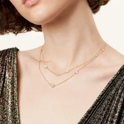 Tiffany & Co. Elsa Peretti® Diamonds by the Yard® Sprinkle Necklace in Gold with Diamonds | ^ Necklaces & Pendants|Gold Jewelry