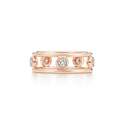 Tiffany & Co. Elsa Peretti® Diamonds by the Yard® ring in 18k rose gold with diamonds. | ^ Rings|Rose Gold Jewelry