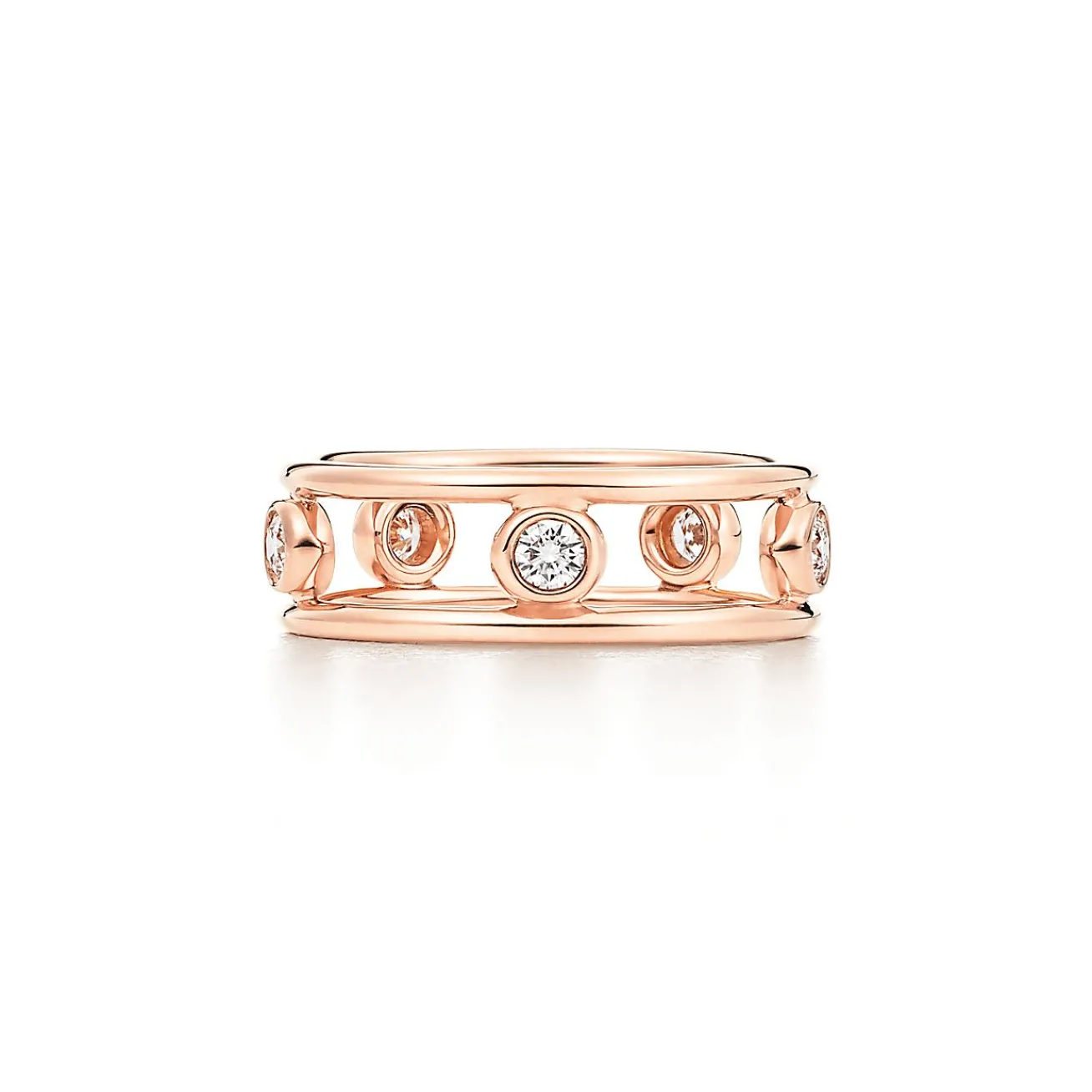 Tiffany & Co. Elsa Peretti® Diamonds by the Yard® ring in 18k rose gold with diamonds. | ^ Rings|Rose Gold Jewelry