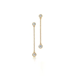 Tiffany & Co. Elsa Peretti® Diamonds by the Yard® drop earrings in 18k gold. | ^ Earrings|Dainty Jewelry