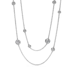 Tiffany & Co. Elsa Peretti® Diamonds by the Yard® Sprinkle Necklace in Platinum with Diamonds | ^ Necklaces & Pendants|Platinum Jewelry