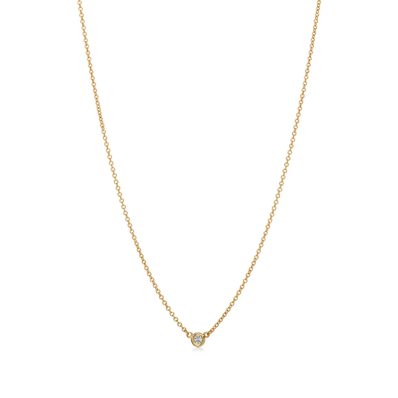 Tiffany & Co. Elsa Peretti® Diamonds by the Yard® pendant in 18k gold with carat weight .05. | ^ Necklaces & Pendants|Gifts for Her