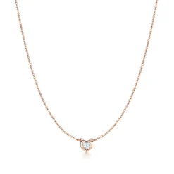 Tiffany & Co. Elsa Peretti® Diamonds by the Yard® heart necklace in 18k rose gold. | ^ Necklaces & Pendants|Rose Gold Jewelry