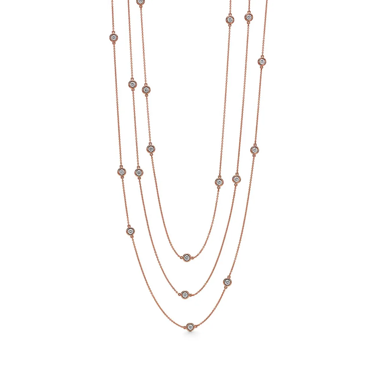 Tiffany & Co. Elsa Peretti® Diamonds by the Yard® Sprinkle Necklace in Rose Gold | ^ Necklaces & Pendants|Rose Gold Jewelry