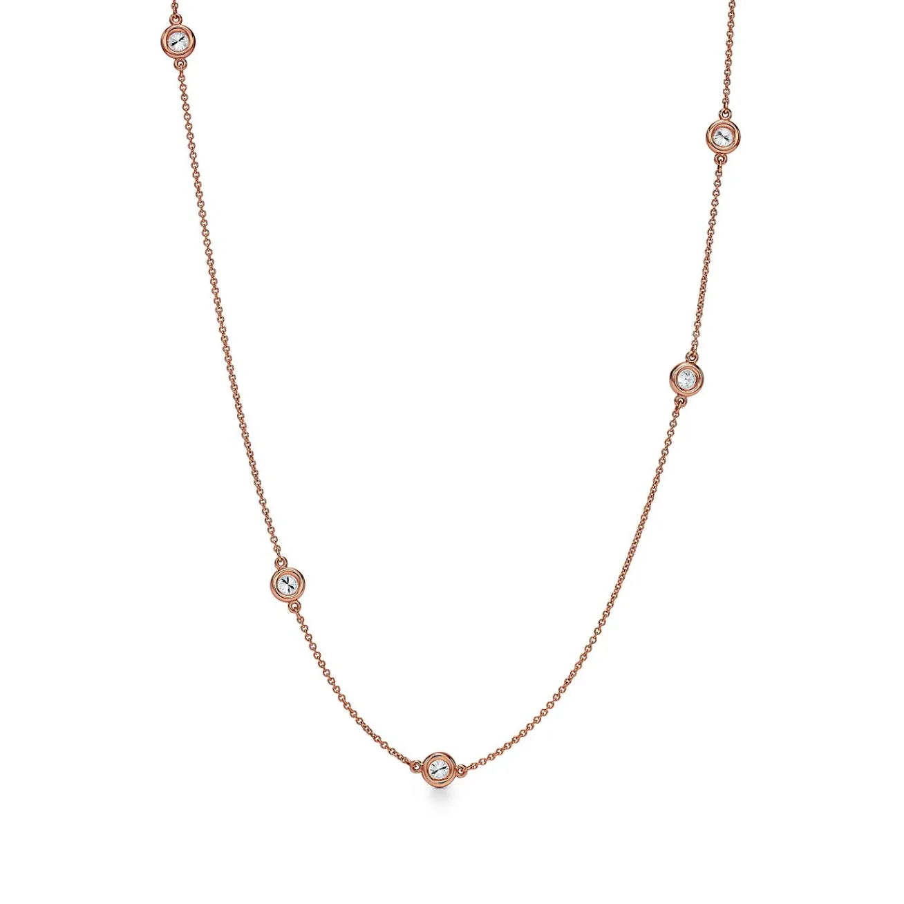 Tiffany & Co. Elsa Peretti® Diamonds by the Yard® Sprinkle Necklace in Rose Gold | ^ Necklaces & Pendants|Rose Gold Jewelry