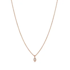 Tiffany & Co. Elsa Peretti® Diamonds by the Yard® pendant in 18k rose gold with a pear-shaped diamond. | ^ Necklaces & Pendants|Rose Gold Jewelry