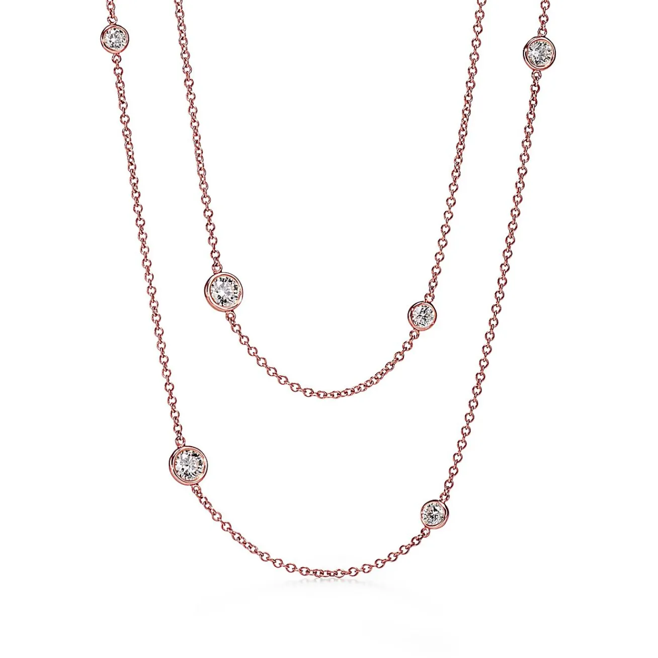 Tiffany & Co. Elsa Peretti® Diamonds by the Yard® Sprinkle Necklace in Rose Gold with Diamonds | ^ Necklaces & Pendants|Rose Gold Jewelry