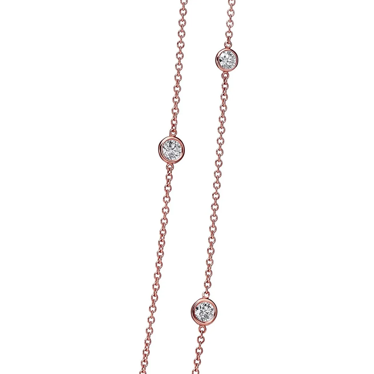 Tiffany & Co. Elsa Peretti® Diamonds by the Yard® Sprinkle Necklace in Rose Gold with Diamonds | ^ Necklaces & Pendants|Rose Gold Jewelry