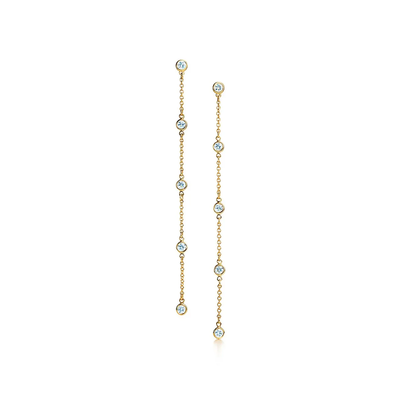 Tiffany & Co. Elsa Peretti® Diamonds by the Yard® drop earrings in 18k gold. | ^ Earrings|Dainty Jewelry