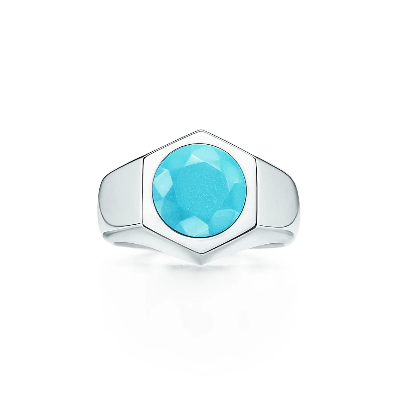Tiffany & Co. Elsa Peretti® Esagono ring in sterling silver with turquoise. | ^ Rings|Sterling Silver Jewelry