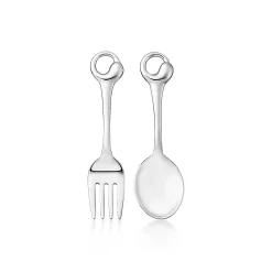Tiffany & Co. Elsa Peretti® Eternal Circle child's fork and spoon set in sterling silver. | ^ Baby|Baby