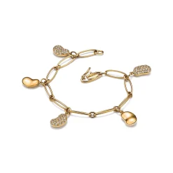 Tiffany & Co. Elsa Peretti® Five Bean® design Bracelet in Yellow Gold with Pavé Diamonds | ^ Bracelets|New Jewelry