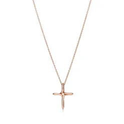 Tiffany & Co. Elsa Peretti® infinity cross pendant in 18k rose gold, small. | ^ Necklaces & Pendants|Rose Gold Jewelry
