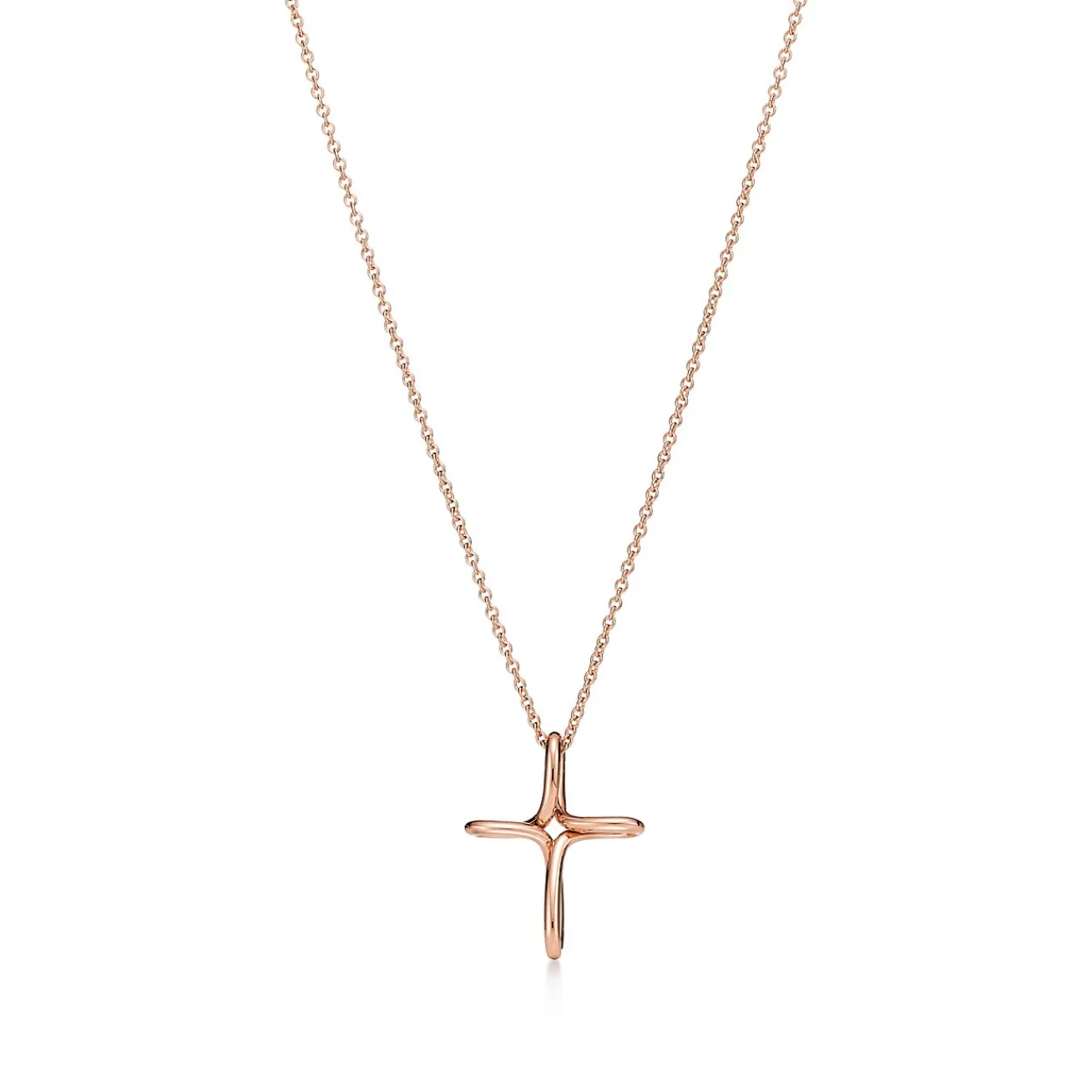 Tiffany & Co. Elsa Peretti® infinity cross pendant in 18k rose gold, small. | ^ Necklaces & Pendants|Rose Gold Jewelry